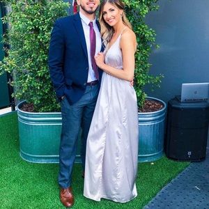 Silver bridesmaid dress